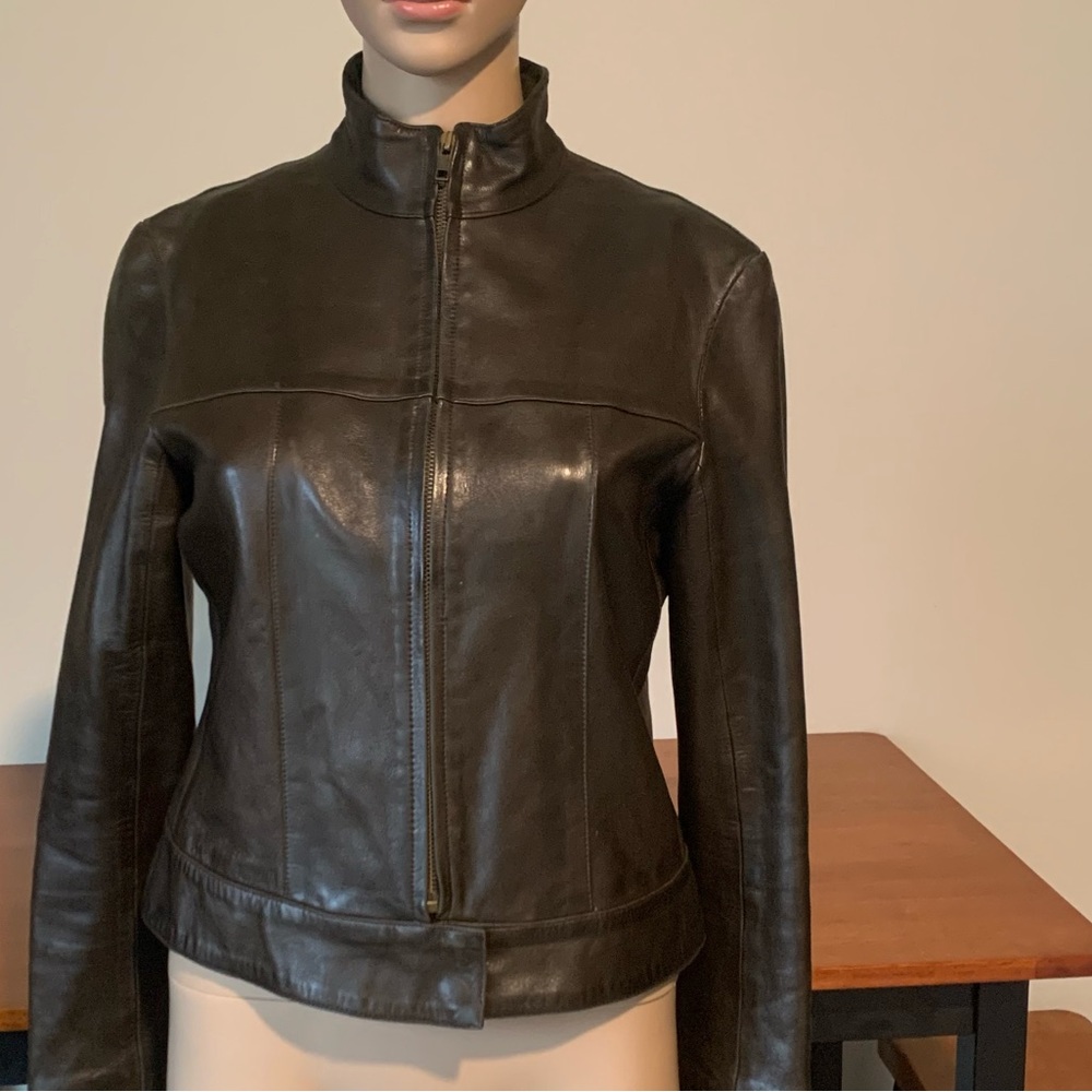 Michael Hoban Brown Leather Jacket